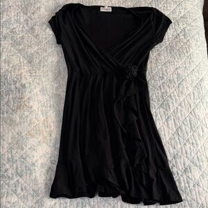 Derek Heart Black Ruffle Mini Dress